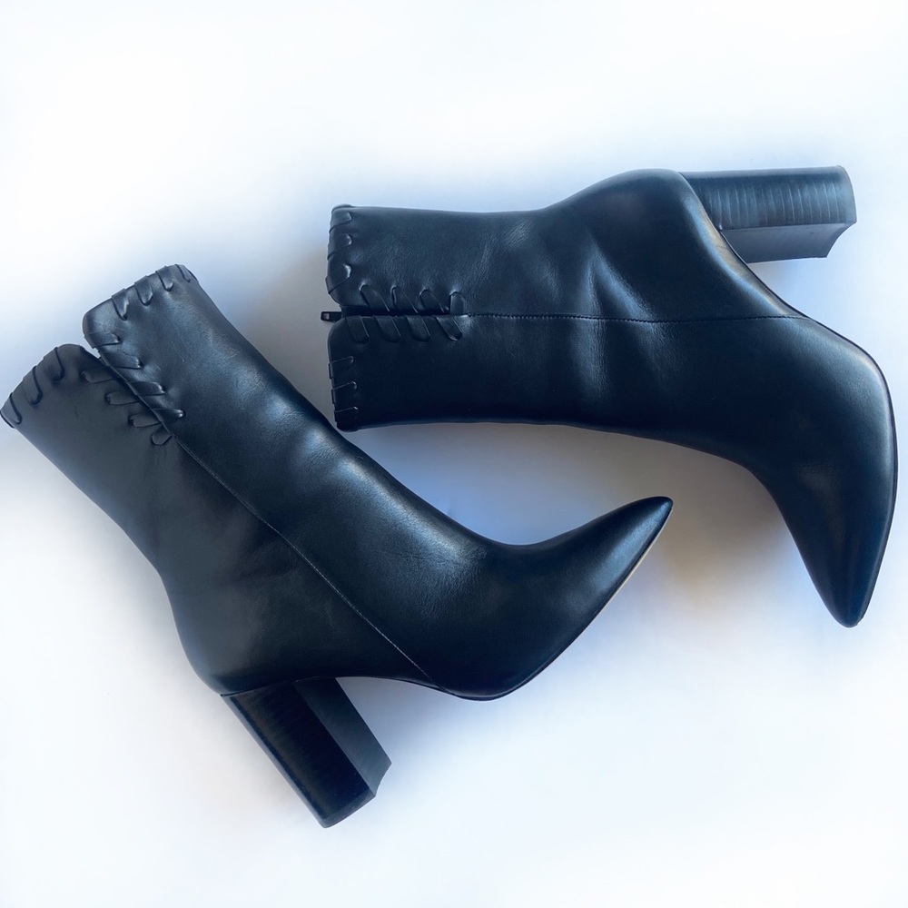 Camilla Bootie by Something Navy in Black Leather